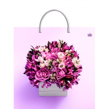 Мешок ПВД (пласт.руч) 350*360 (85мкр) Лиловый букетик